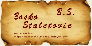 Boško Staletović vizit kartica